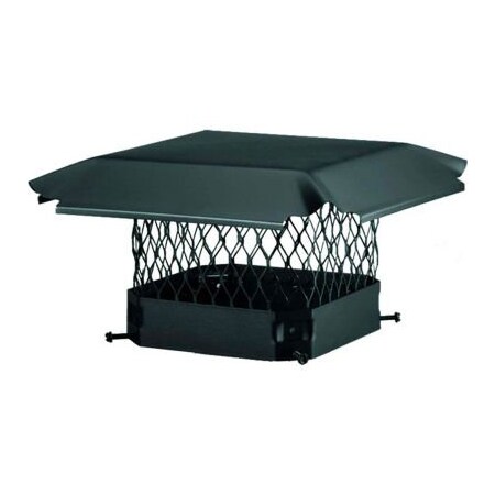 Hy-C Draft King Single Flue Chimney Cap Bolt-On 5"L x 9"W Black Galvanized Steel CBO59